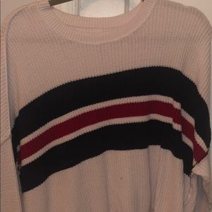 light white/pink navy&red sweater slightly cropped